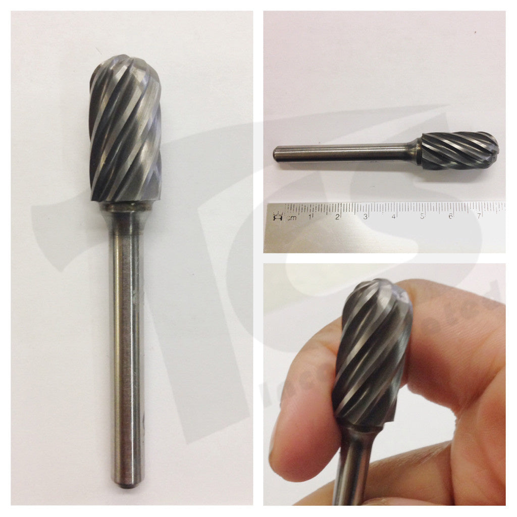 Rebabas de carburo con extremo de radio del cilindro