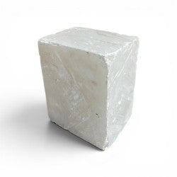 Mario's Italian White Translucent Alabaster Cut Block 10lb 3.5x5x6.5