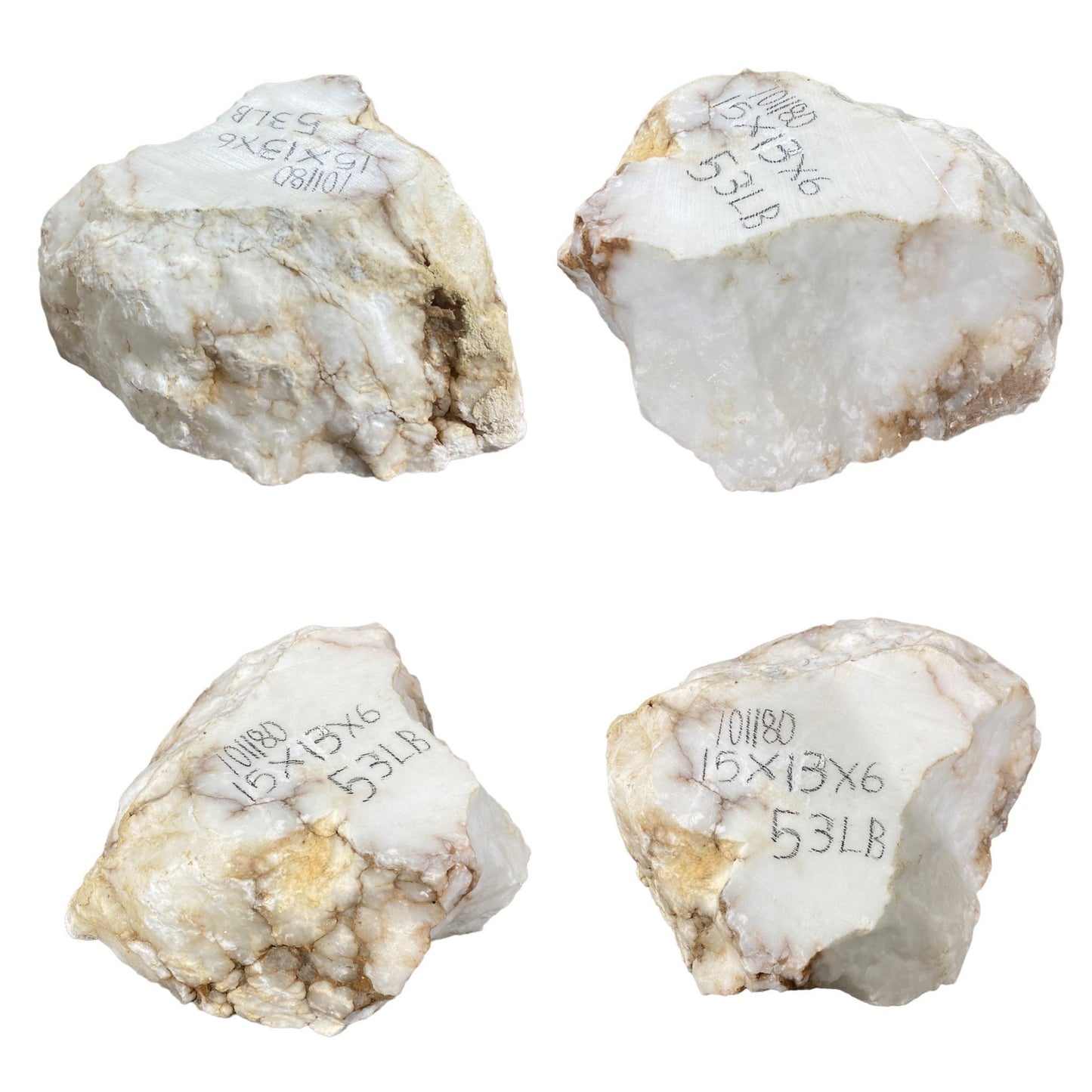 Alabastro translúcido blanco de Mario de 56 lb 15x13x6 #101180