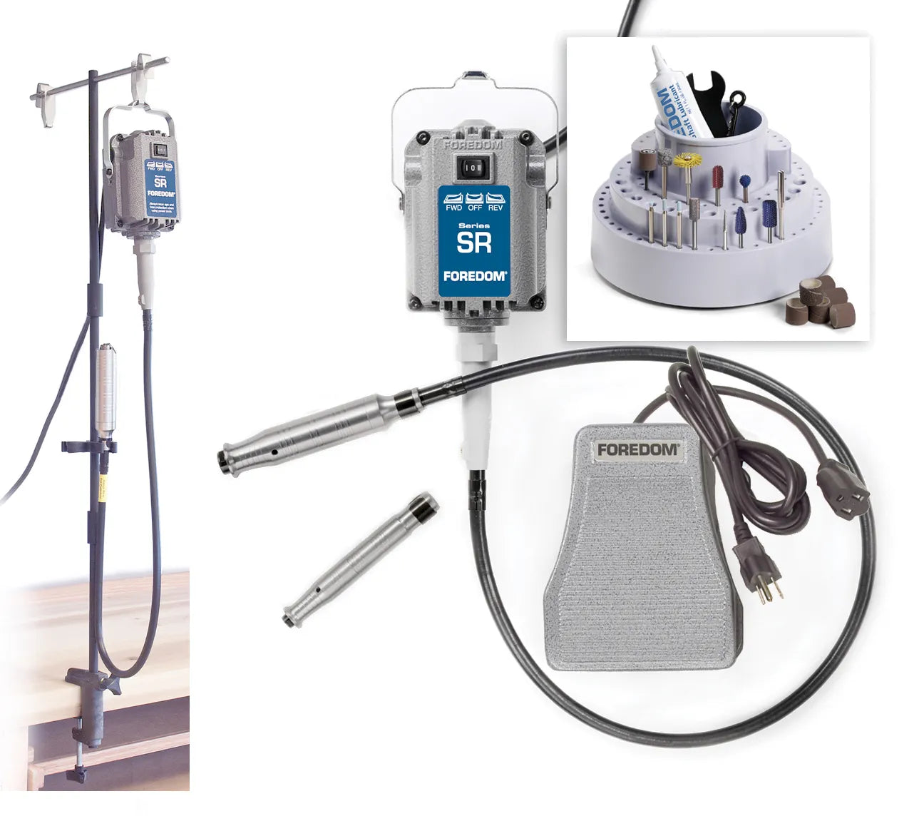 Deluxe Woodcarving Kit with 2 Handpieces and Motor Hanger K Deluxe Woodcarving Kit with 2 Handpieces and Motor Hanger K