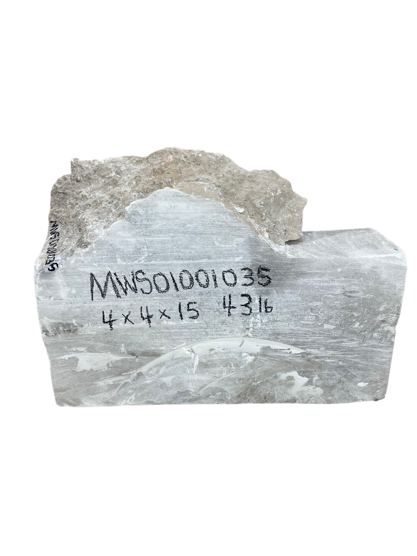 Mario's Italian White Translucent Alabaster Slab 43lb 4x4x15 #MWS01001035