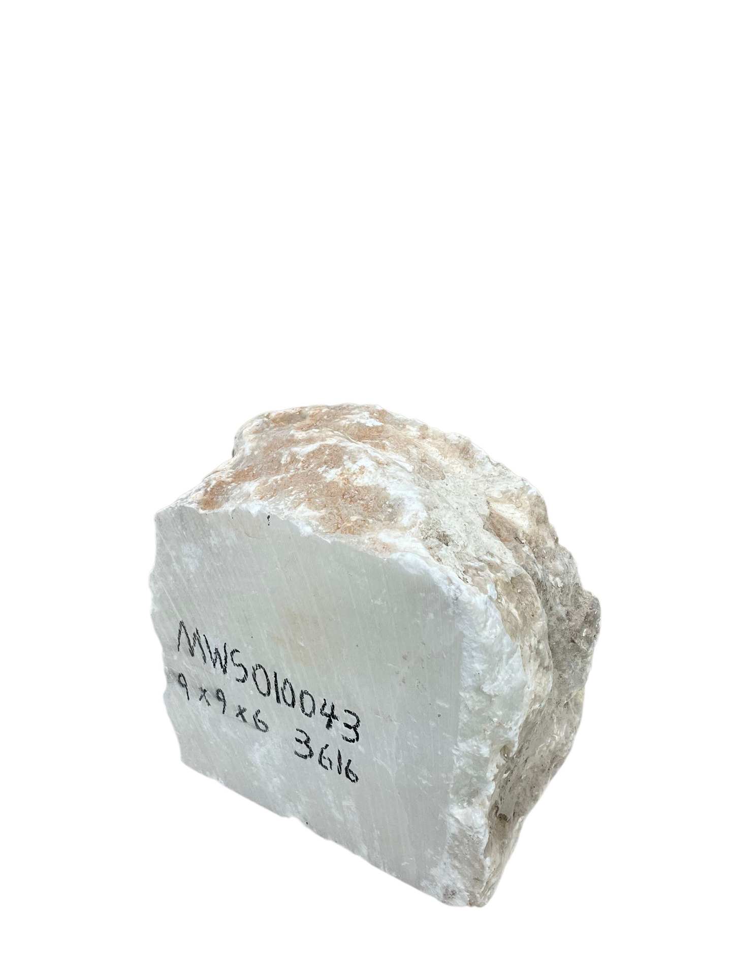 Mario's Italian White Translucent Alabaster Slab 36lb 9x9x6 #MWS01001043