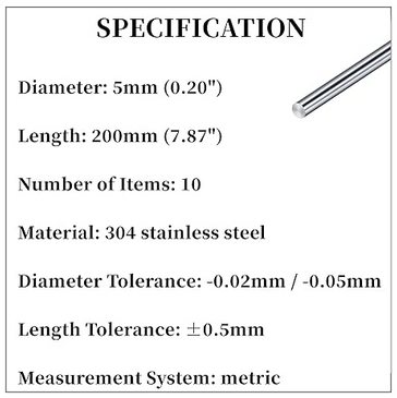 Stainless Linear Metric Ground Diameter