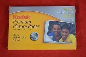 Papel fotográfico KODAK Premium NUEVO Sellado 75 hojas ALTO BRILLO 4x6 59 lb 8 mil