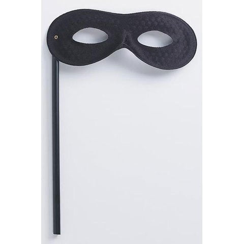Mask on a Stick - Black Satin