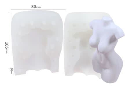 Torso femenino molde de silicona de 2 partes