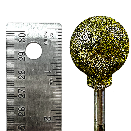 Diamond Burr #01 Ball/Sphere 1-1/4" (30mm) 1/4" Shaft #1