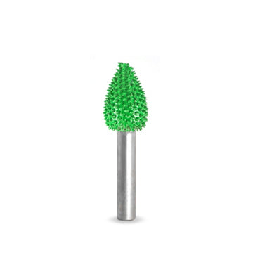 Flame 1/2" Green Coarse Grit Burr 1/4" Shank