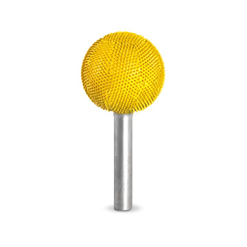 Sphere 1" Yellow Fine Grit Burr 1/4" Shank