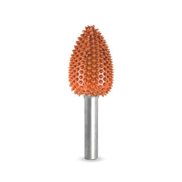 Fresa Flame de grano grueso naranja de 3/4" Vástago de 1/4"