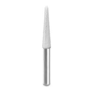 Taper 1/4" White Ex-Fine Grit Burr 1/4" Shank