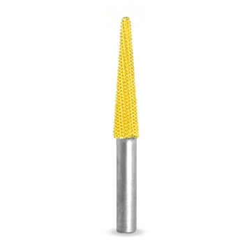 Taper 1/4" Yellow Fine Grit Burr 1/4" Shank