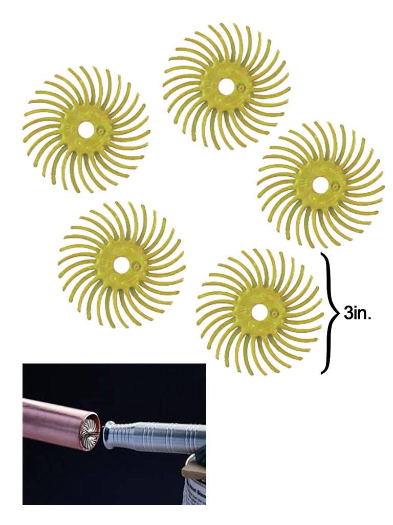 Cakera Bulu Radial 3M 3'' Kuning 80Grit (5 Pek)