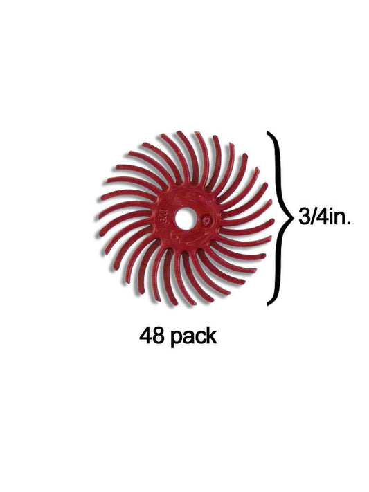 Disco de cerdas radiales Scotch-Brite™ de 3/4'', rojo, grano 220 (paquete de 48)