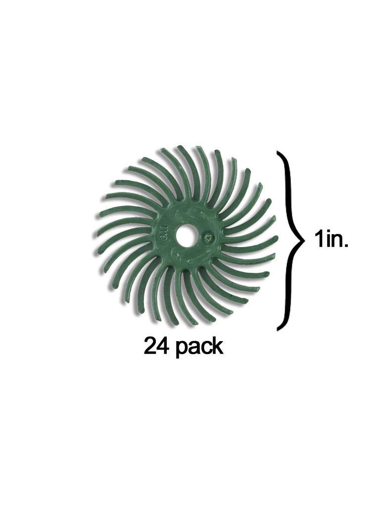 Scotch-Brite™ Radial Bristle Disc 1'' Green 50Grit (24 Pack)