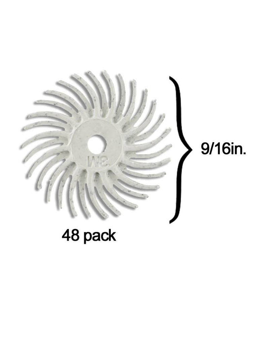 Disco de cerdas radiales 3M de 9/16'', color blanco, grano 120 (paquete de 48)
