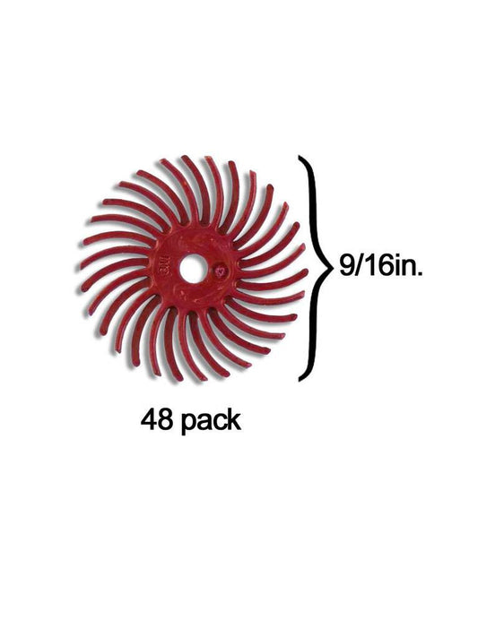 Disco de cerdas radiales Scotch-Brite™ de 9/16'', rojo, grano 220 (paquete de 48)
