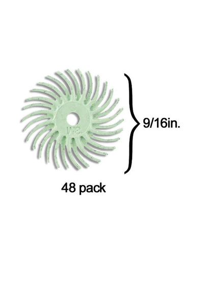 3M Radial Bristle Disc 9/16'' Light Green 1 Micron Polish II (48 Pack)