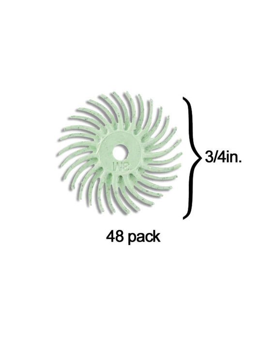 Scotch-Brite™ Radial Bristle Disc 3/4'' Light Green 1 Micron Polish II (48 Pack)