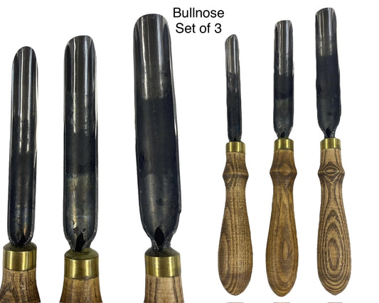 Wood Carving Bullnose Gouge Set of 3