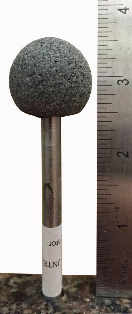 Silicon Carbide Mounted Stone #25 Long Shaft Sphere 1"D (1/4'' Shank)