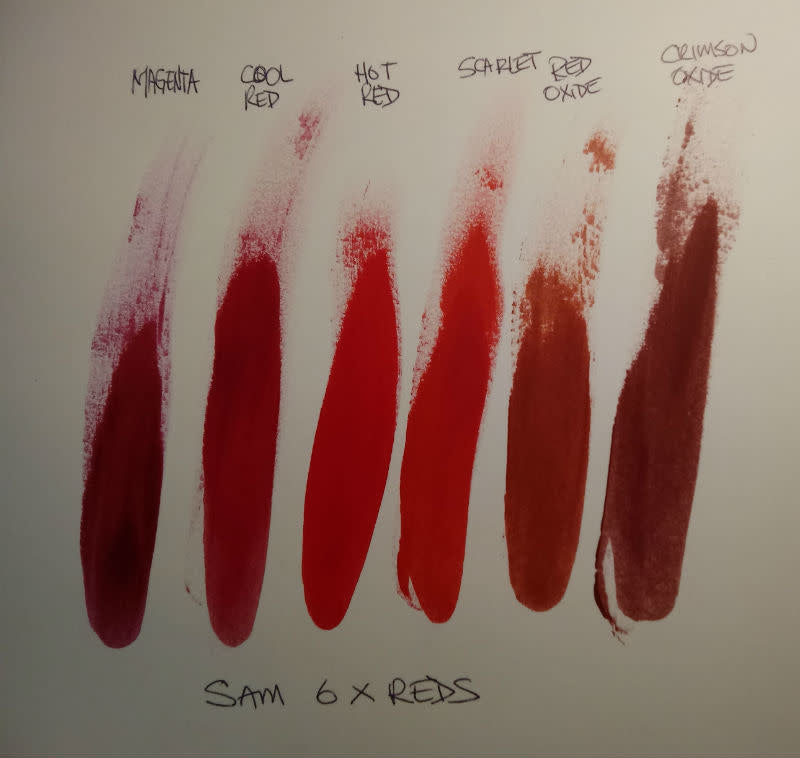 Silicone Dispersion Reds 7ml Set (6 Red Tones)