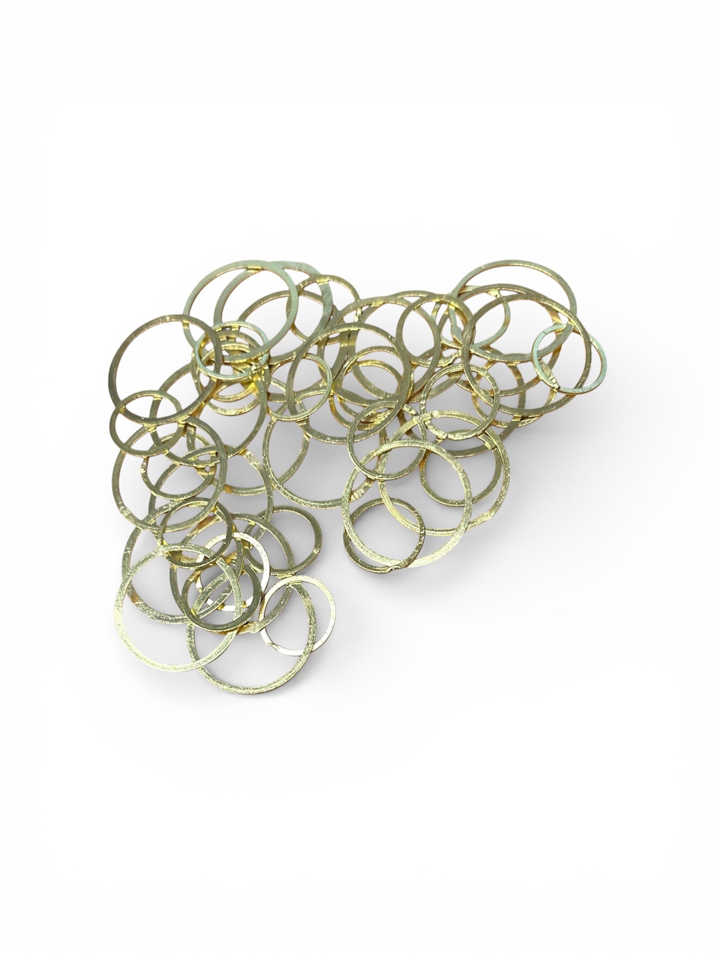 Gold Plated Brass Ring Chain ~36"