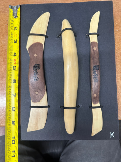 OOAK Handmade Boxwood Tools Set of 3 #K