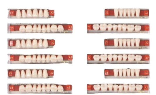 84 piezas dentales completas de resina acrílica para dentaduras postizas, 3 juegos