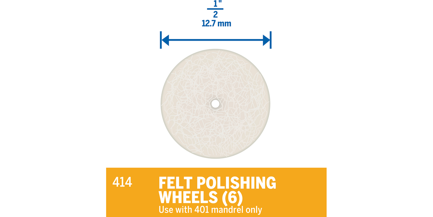 Felt Polishing 1/2" Wheels #414