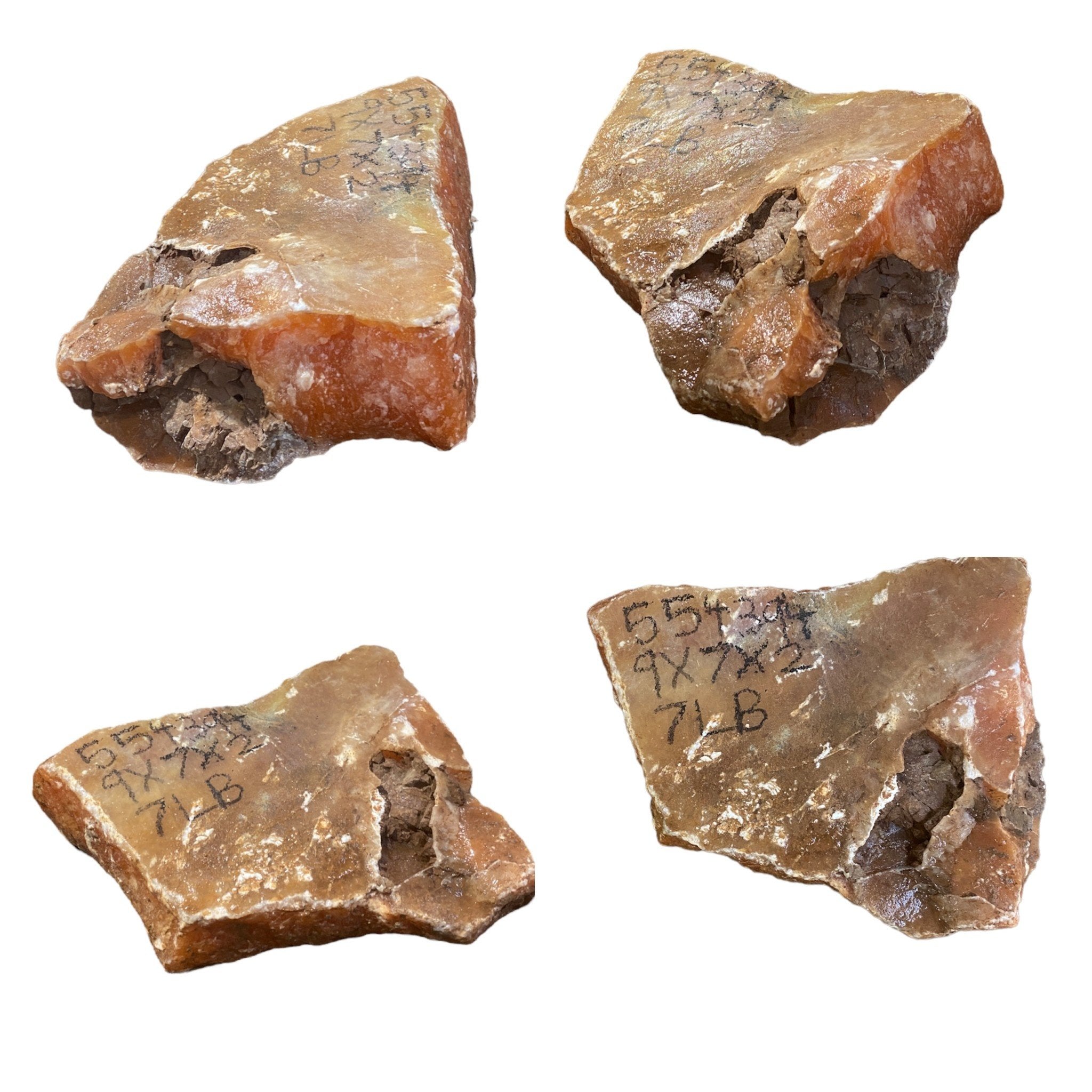 7lb Orange Translucent Alabaster 9x7x2 #554394 – The