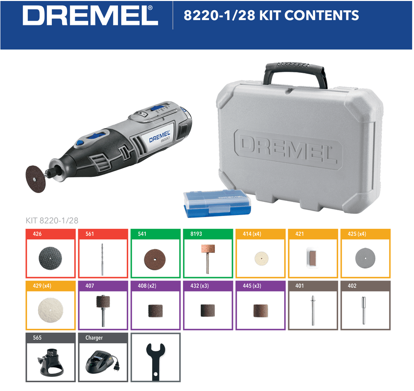 12V Max Lithium ion Cordless Rotary Tool Kit 8220 1 28 The Compleat Sculptor Inc