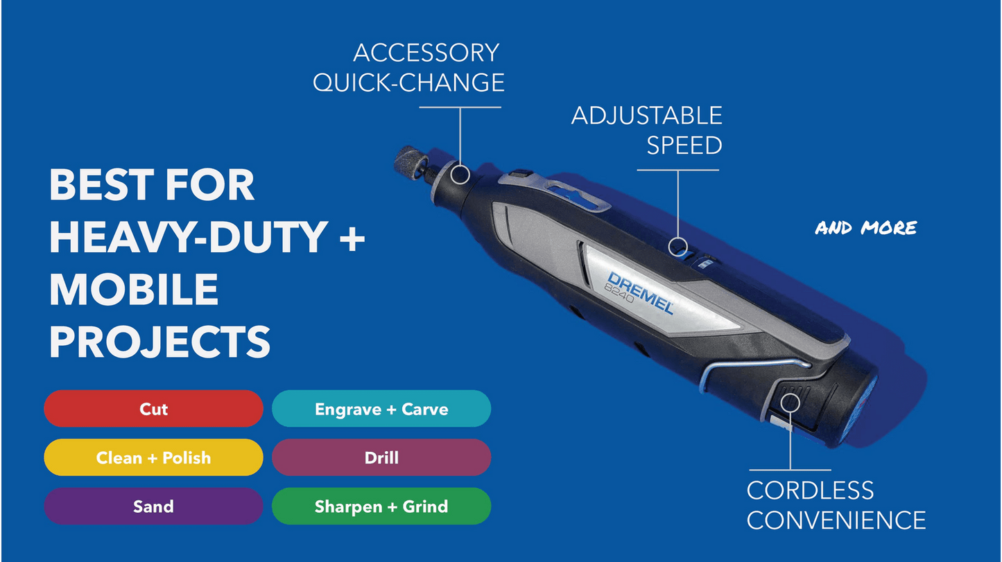 8240 High Performance Rotary Tool, 5 accessories