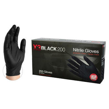 Black Nitrile Industrial Gloves Medium Box of 200