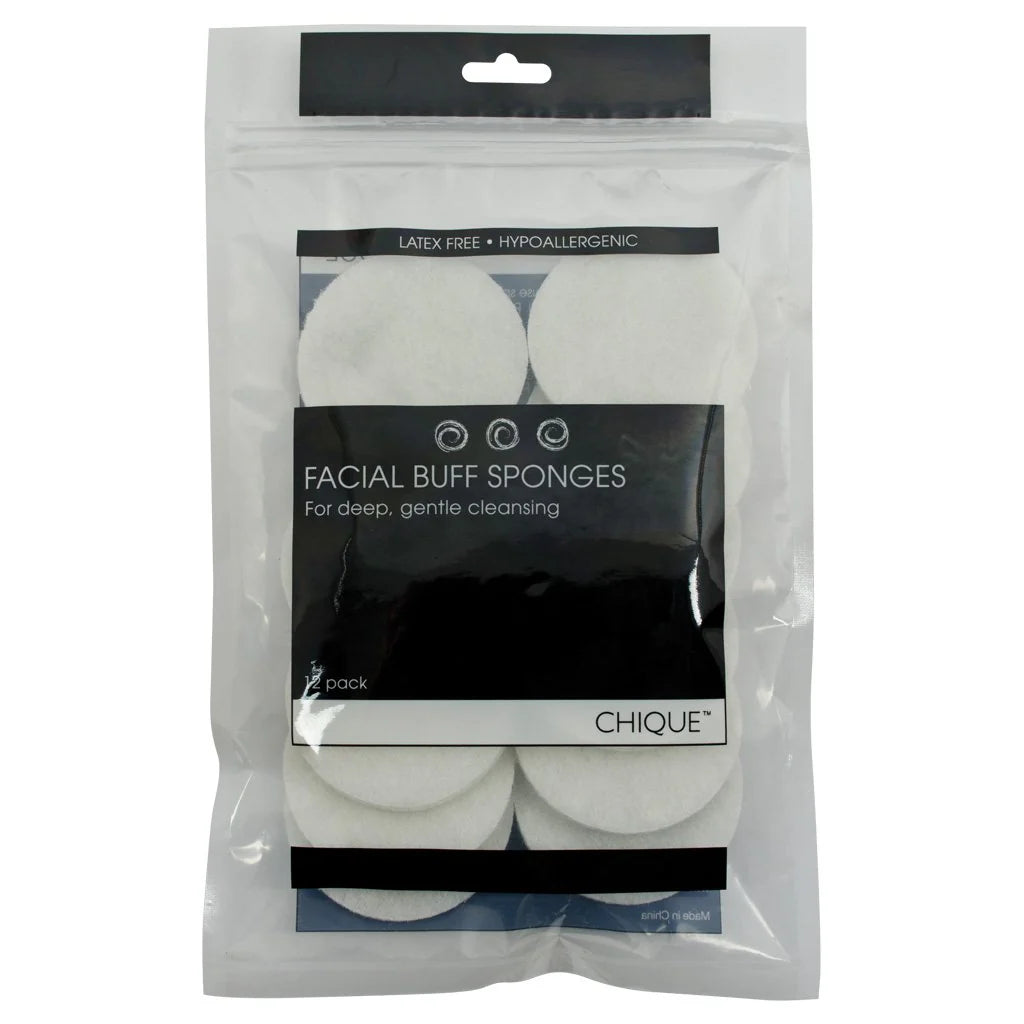 Chique™ 12pc Facial Buff Sponges
