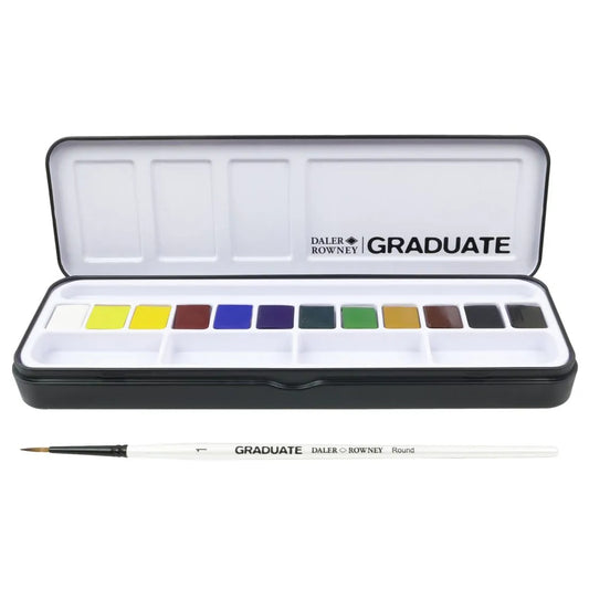 Graduate Watercolour Paint 12 Half Pan Set