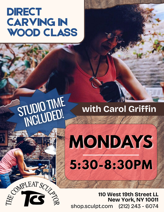 251201 Direct Carving in Wood Class Monday 5:30-8:30pm December 2025