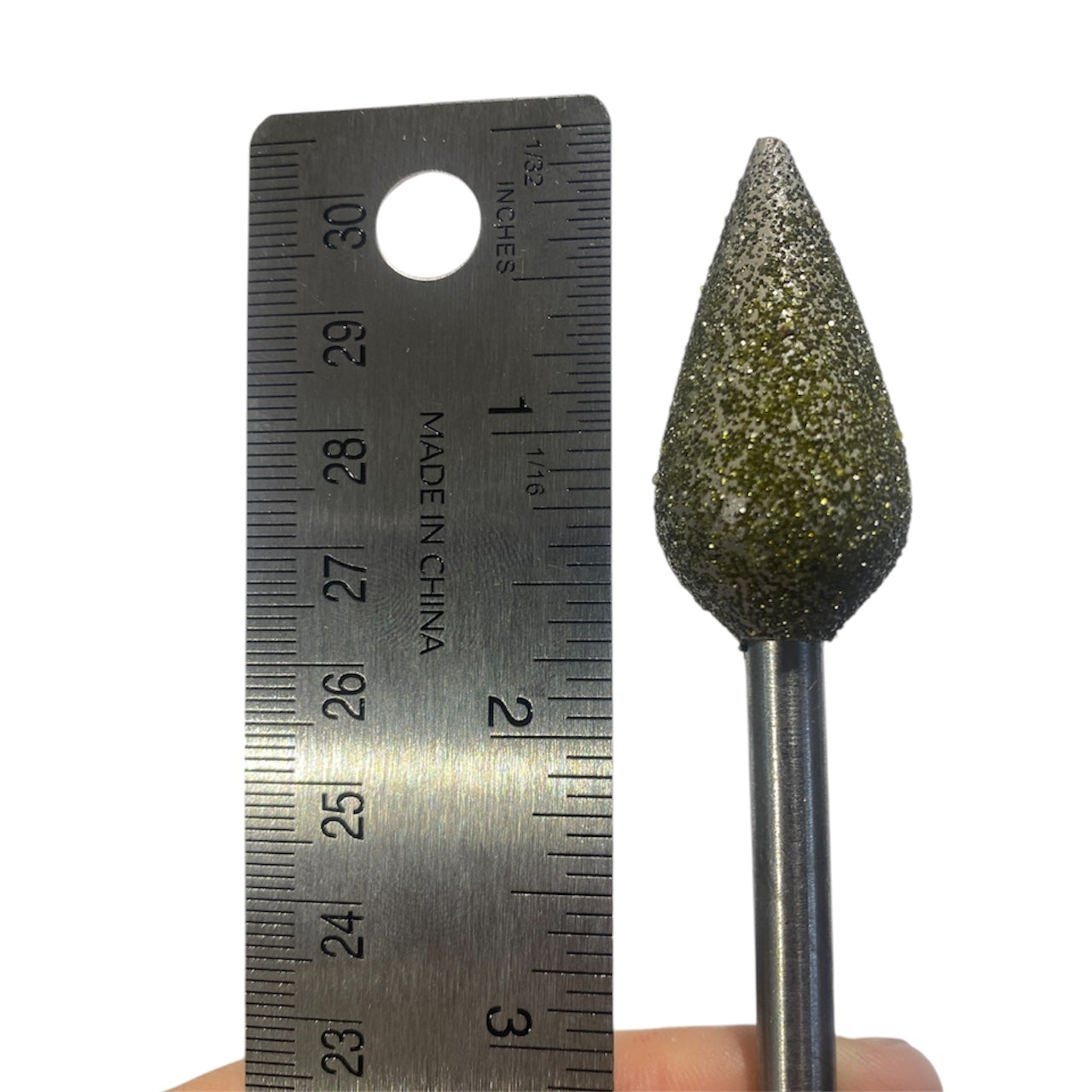 Diamond Burr #10 Point Taper 4/5x1-5/8" (20x40mm) 1/4" Shaft