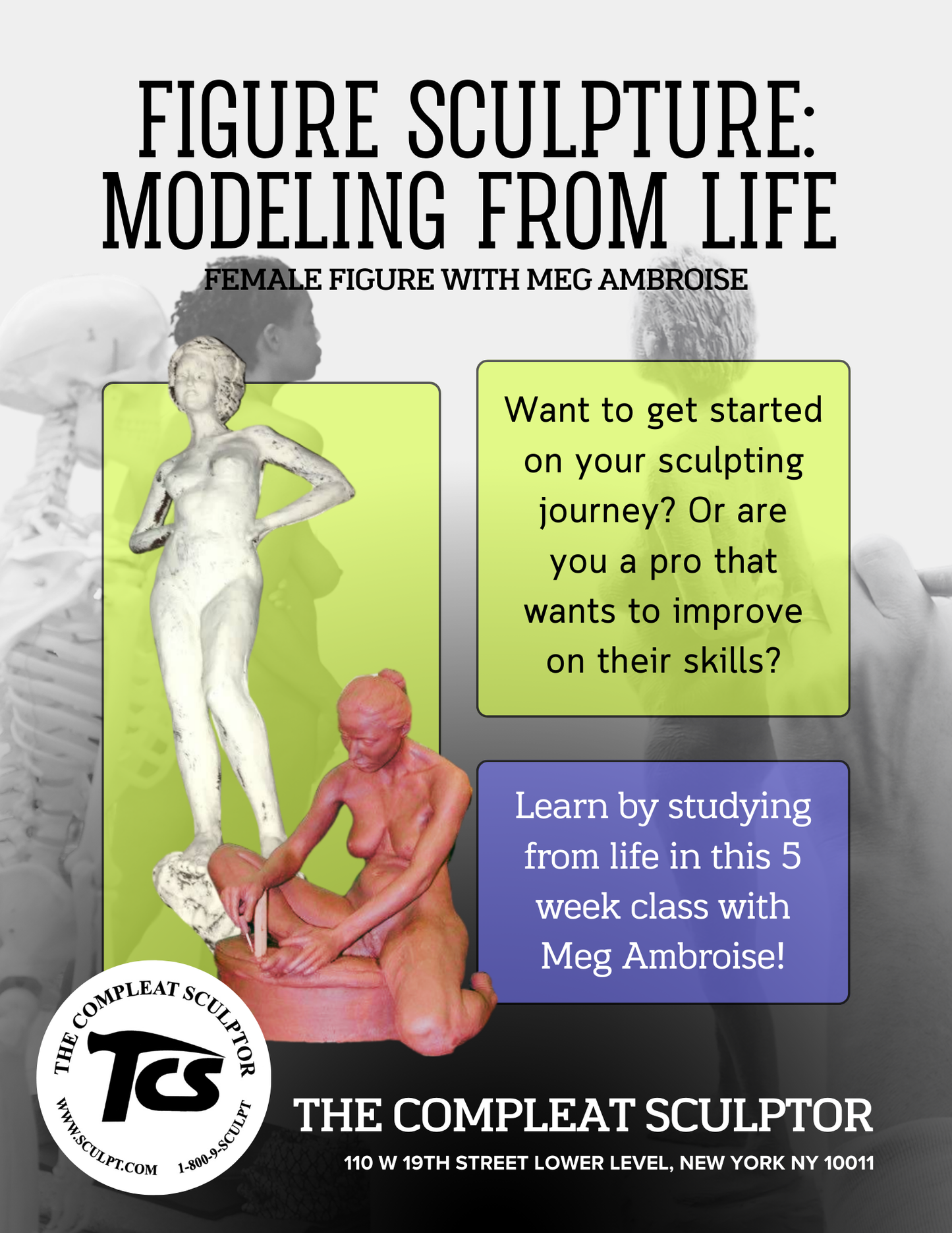 240812 Figure Sculpture: Modeling from Life - Female Figure With Meg Ambroise