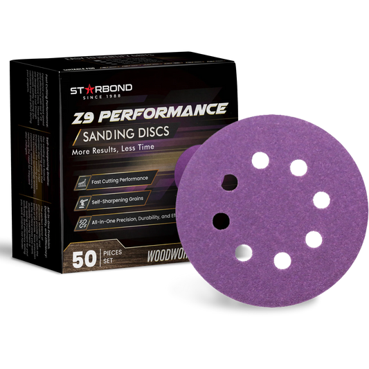 5in 8 holes Z9 Ceramic Hybrid Sanding Discs — 50 pcs
