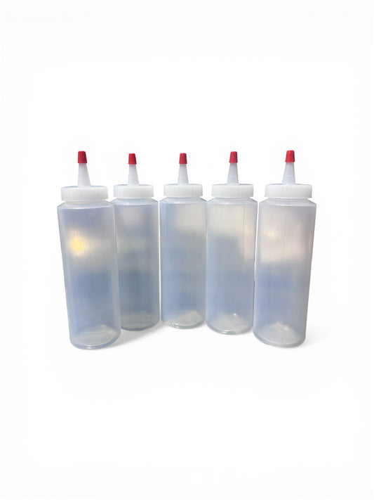 Cylinder Squeezable Bottles - 8 oz (5 Pack)