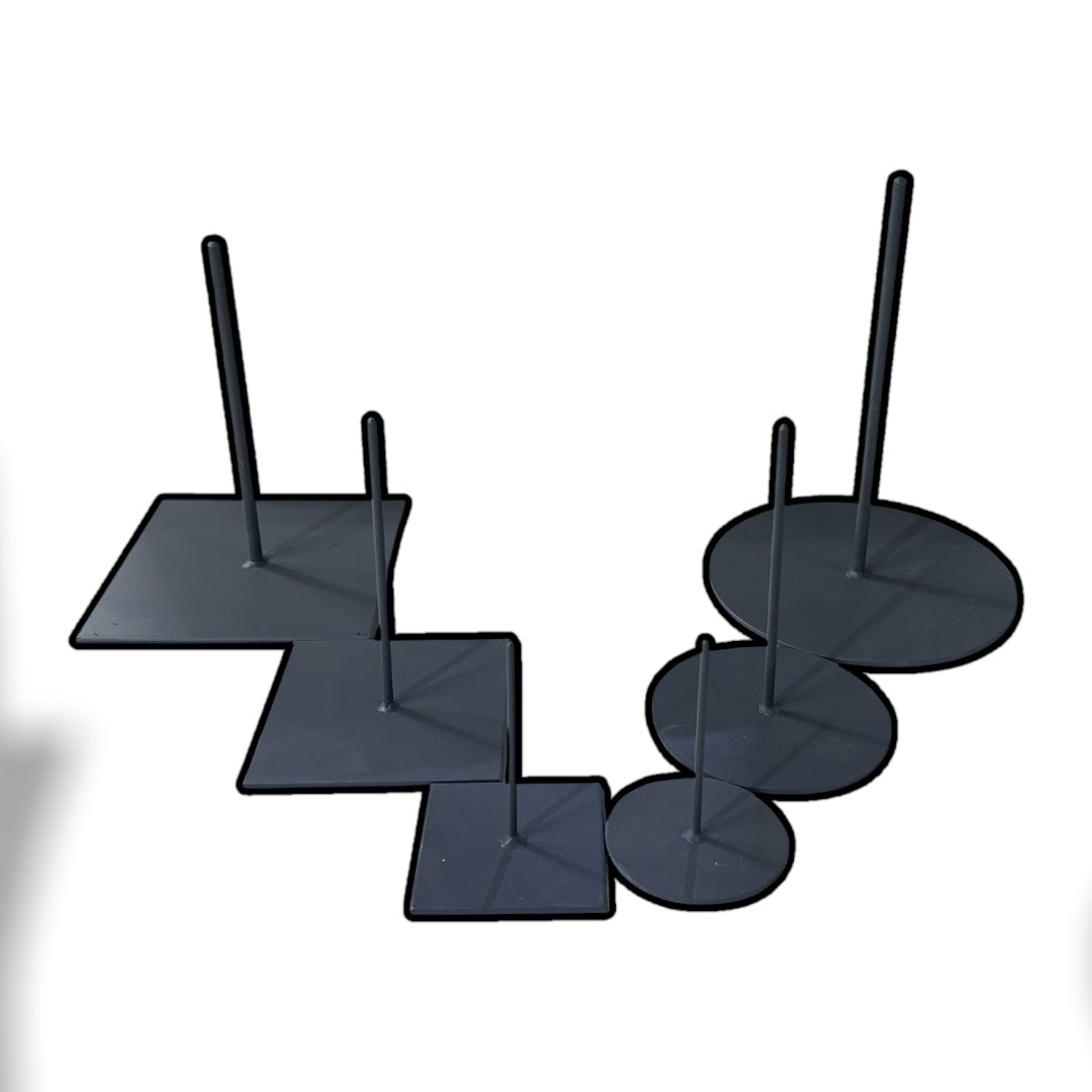 Grey Steel Bases with Center Pin