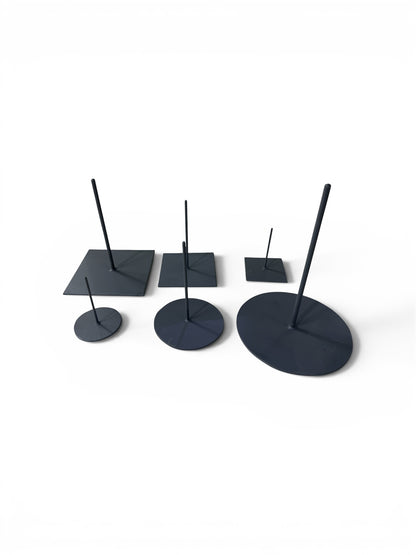Grey Steel Bases with Center Pin