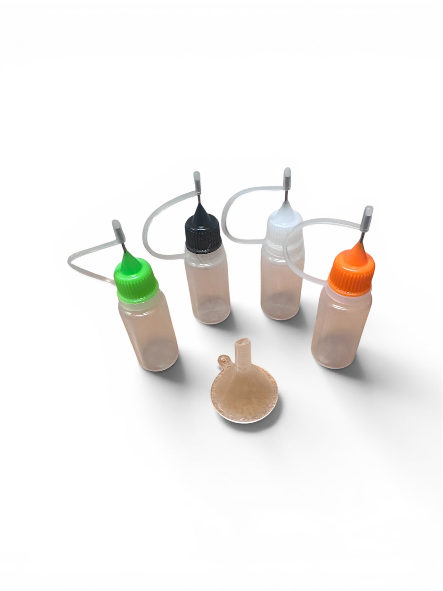 Mini Cylinder Squeezable Bottles and Funnel