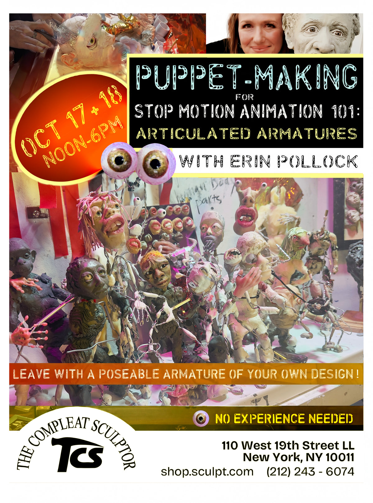 261017 Puppet-Making for Stop Motion Animation 101: Articulated Armatures October 17-18, 2026