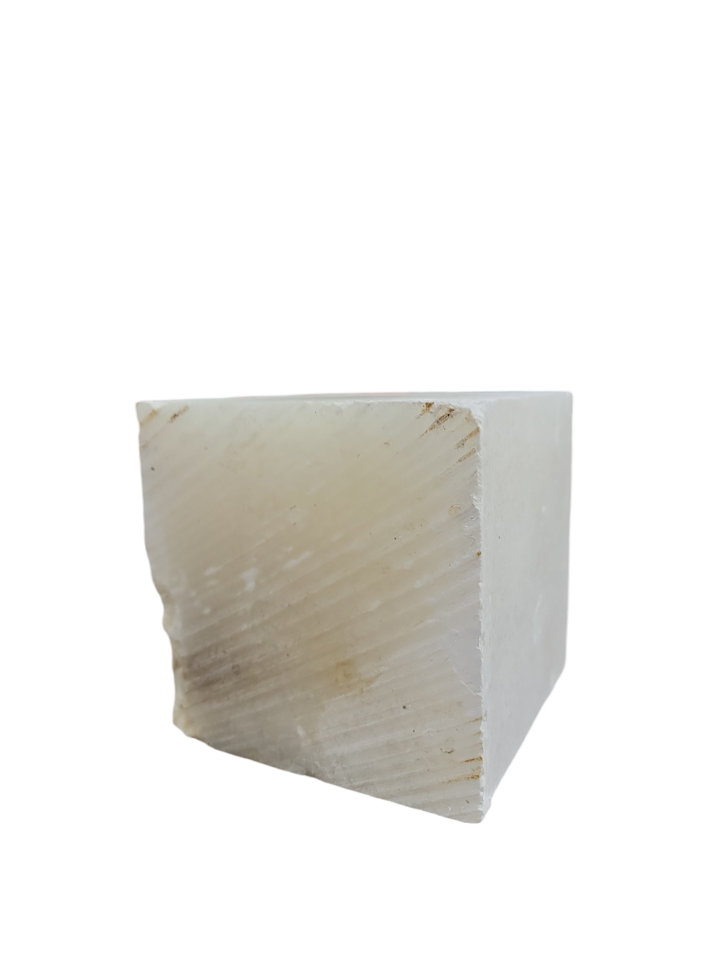 Mario's Italian White Translucent Alabaster Cut Block 15lb 5.5x5.5x6 1002