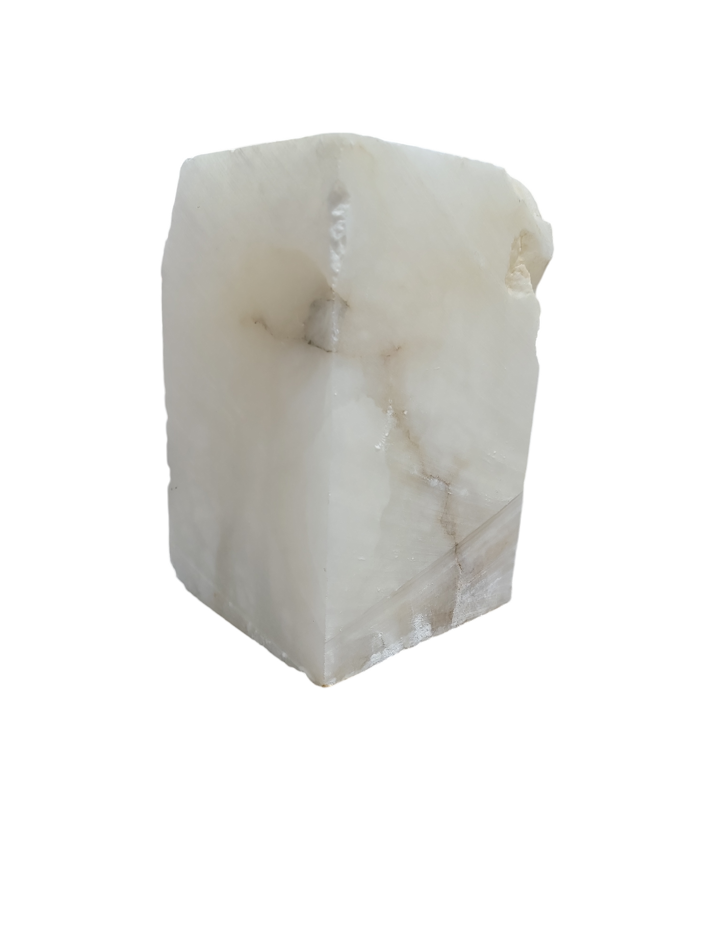 Mario's Italian White Translucent Alabaster Cut Block 27lb 6x6x9.5 1019