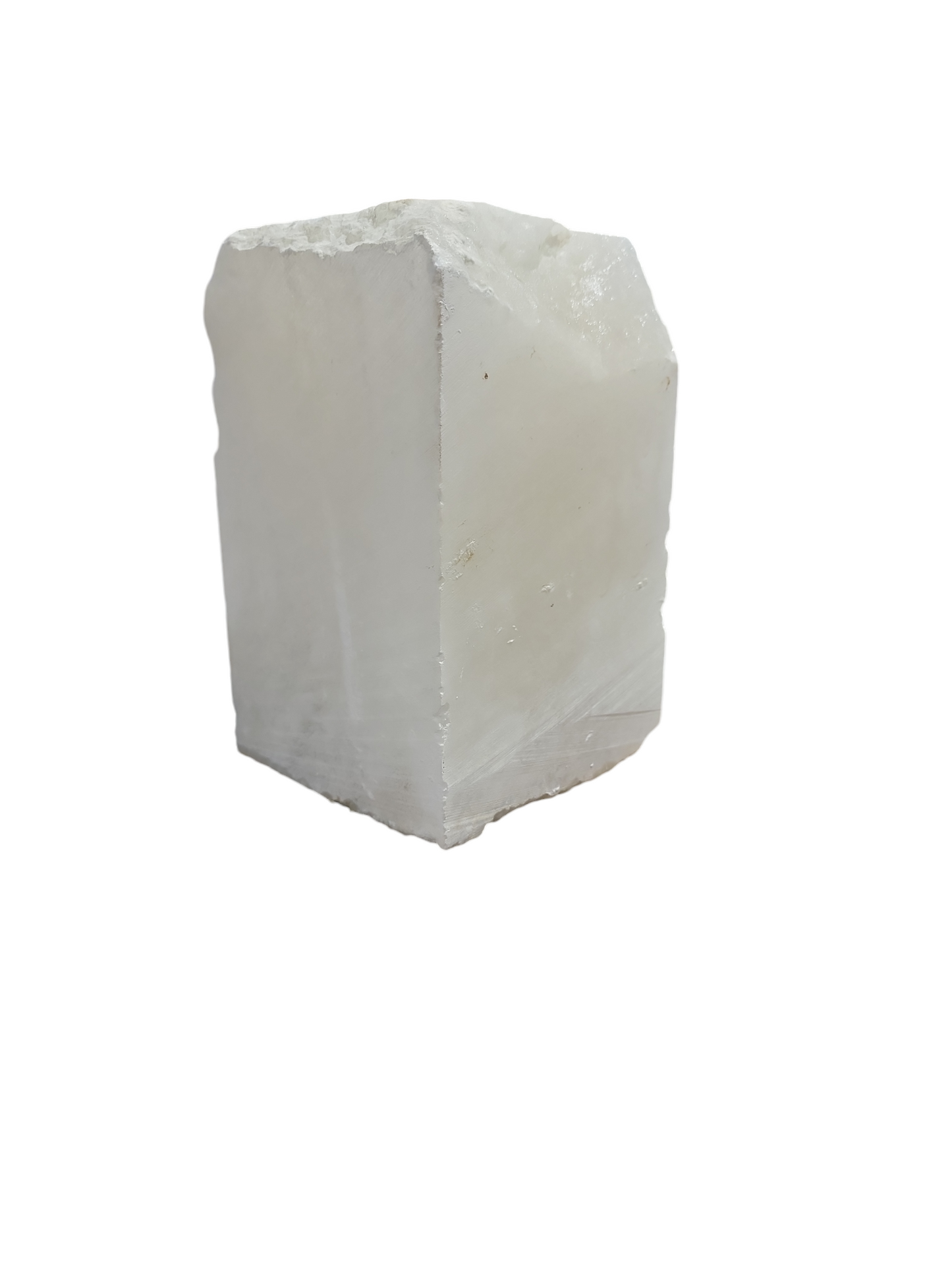 Mario's Italian White Translucent Alabaster Cut Block 27lb 6x6x9.5 1019