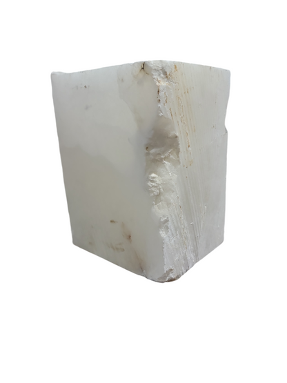 Mario's Italian White Translucent Alabaster Cut Block 30lb 6.5x6x9 1012