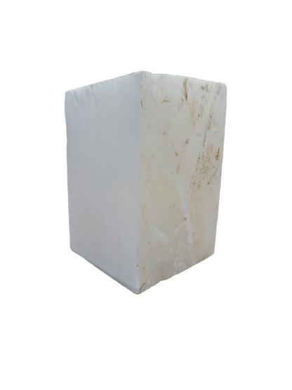 Mario's Italian White Translucent Alabaster Cut Block 30lb 6.5x6x9 1012